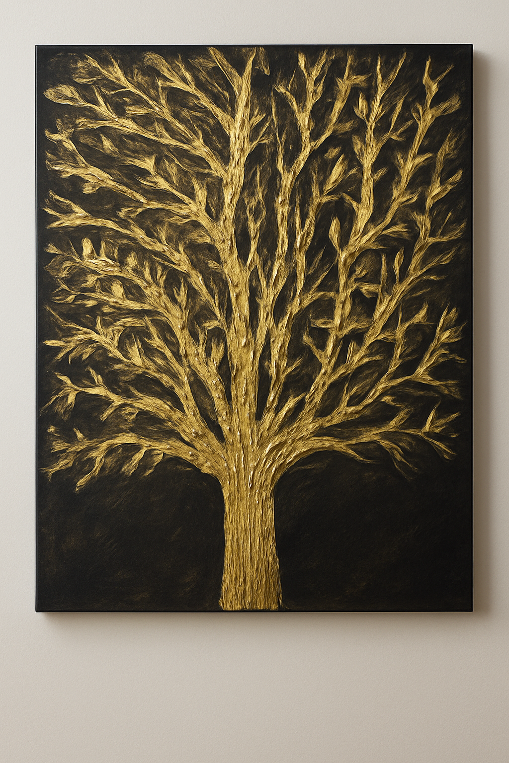 Altın Dokulu Ağaç Tablosu